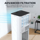 Built in handle and castor wheels on the portable air conditioner
