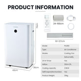 Portable air conditioner with window exhaust kit and remote control