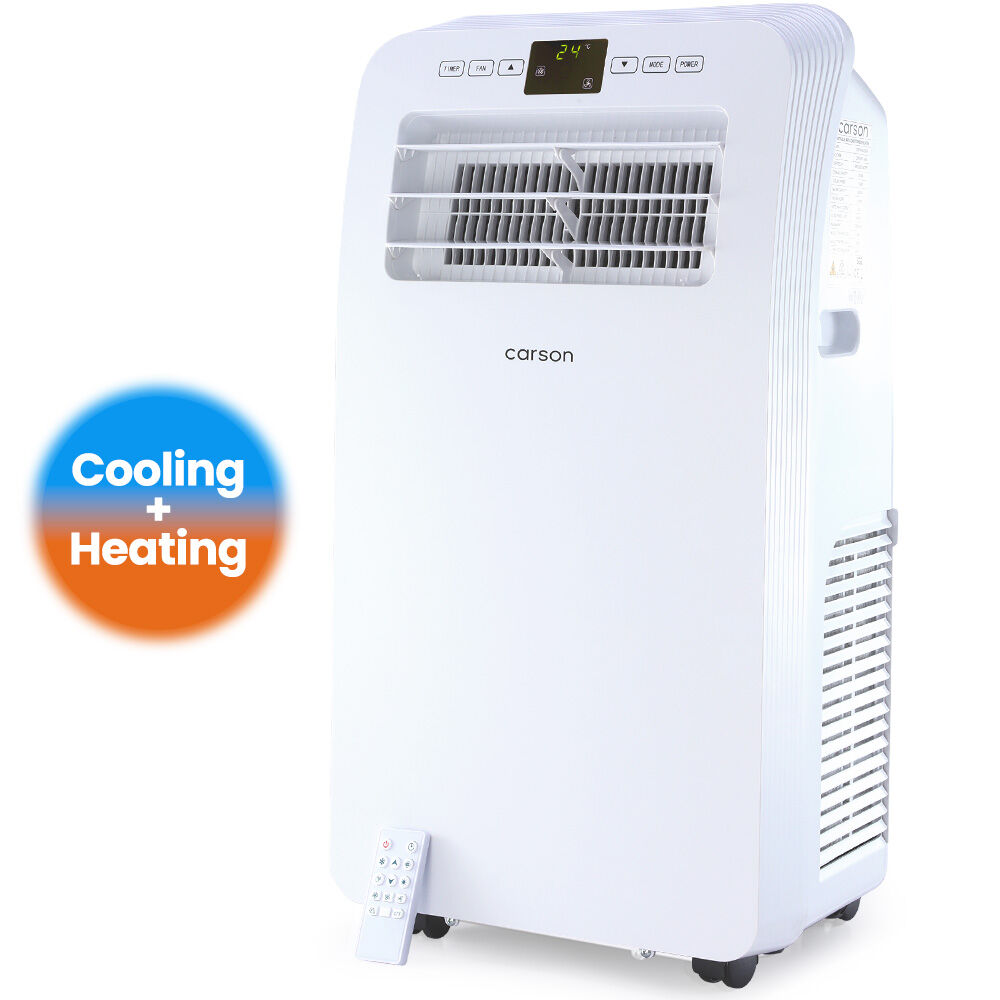 Portable reverse cycle air conditioner and heater, 2.9 kW, front view