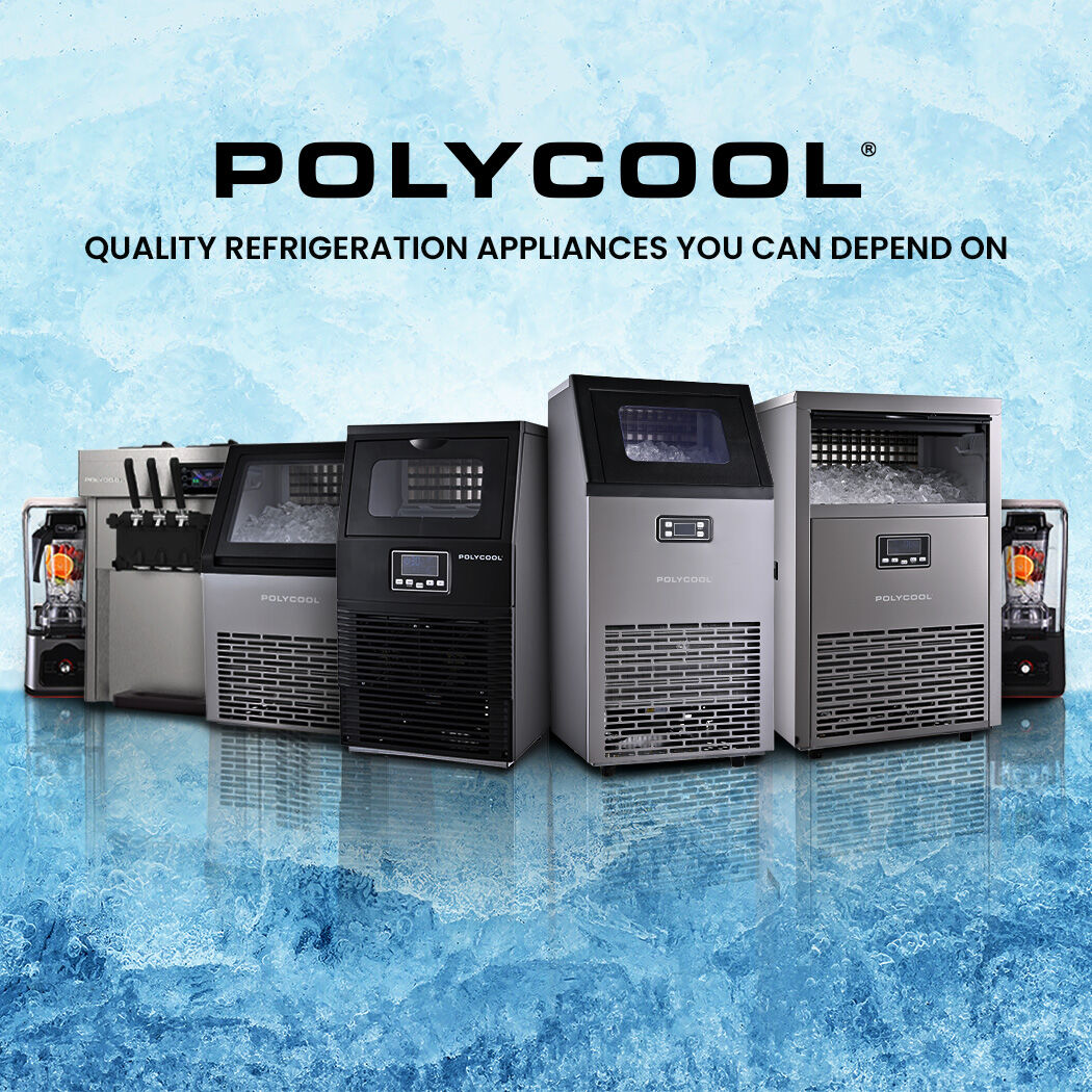 Ice maker in use in a busy bar or restaurant service area