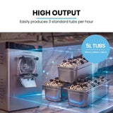 Dispensing chute and stainless steel tank of the gelato machine