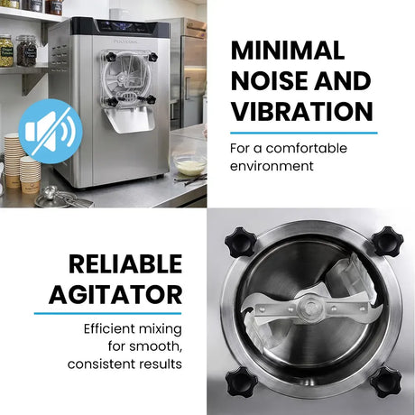 Gelato machine mixing paddle and removable components for cleaning