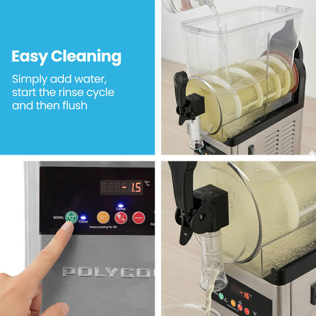 Slush machine dispensing tap and stainless steel side panel