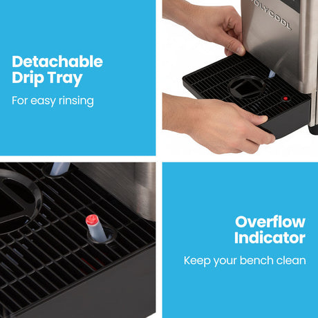 Detachable drip tray with overflow indicator on slush machine