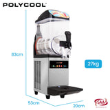 Slush machine dimensions 20 cm wide, 53 cm deep and 83 cm high