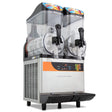 Commercial slush machine with two 12 L tanks and stainless steel body