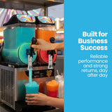 Detachable drip tray with overflow indicator on twin tank slush machine