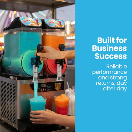Detachable drip tray with overflow indicator on twin tank slush machine