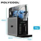 Slushie maker dimensions 17 cm wide, 42 cm deep and 43 cm high