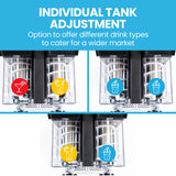One touch self cleaning control on the double tank slush machine