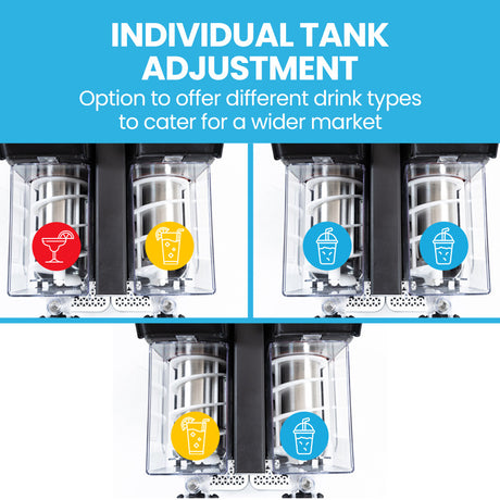One touch self cleaning control on the double tank slush machine