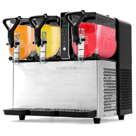 Slush machine with three 3 L tanks and stainless steel body