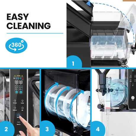 Removable drip tray and condensation pan on the slush machine