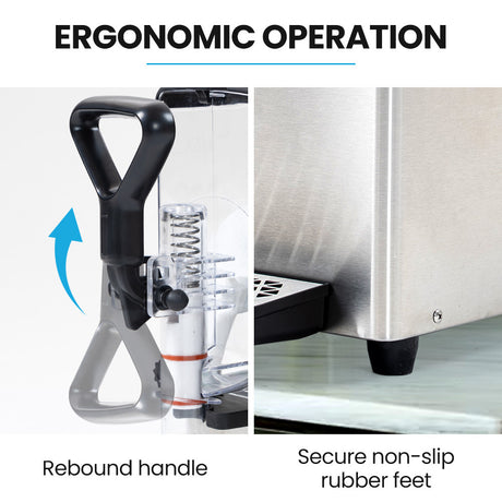 One touch self cleaning control on the triple tank slush machine