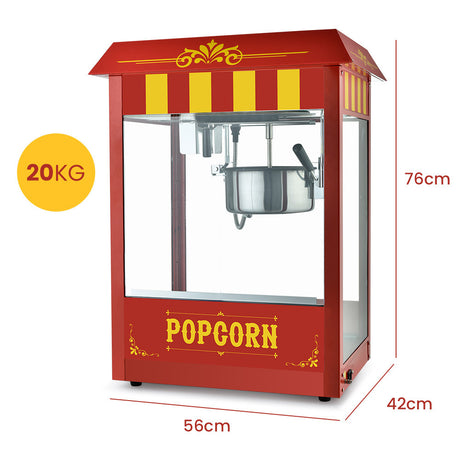 Bottom drop drawer of the popcorn machine used for serving
