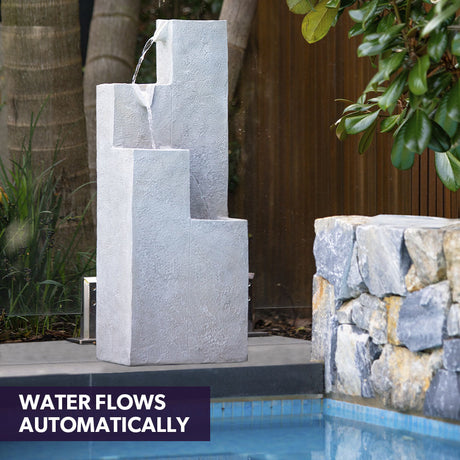 Contemporary Solar Water Fountain with LED Lights