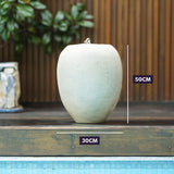 Light Grey Pot Style Solar Water Fountain