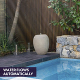 Light Grey Pot Style Solar Water Fountain