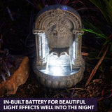 Solar Powered Lion Head Water Feature Fountain