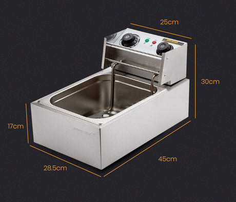 Dimension diagram of the deep fryer, 45 x 29 x 30 cm