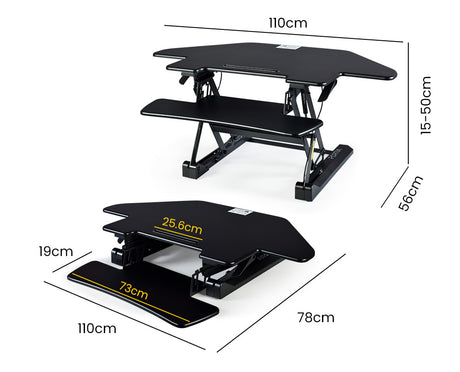 Fortia Adjustable Corner Desk Riser