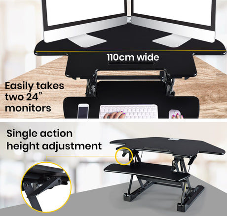 Fortia Adjustable Corner Desk Riser