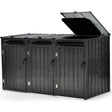 Nurina galvanised steel triple wheelie bin enclosure with three opening doors