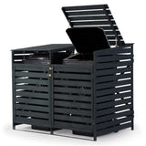 Forrest slatted fir timber double wheelie bin enclosure with two doors