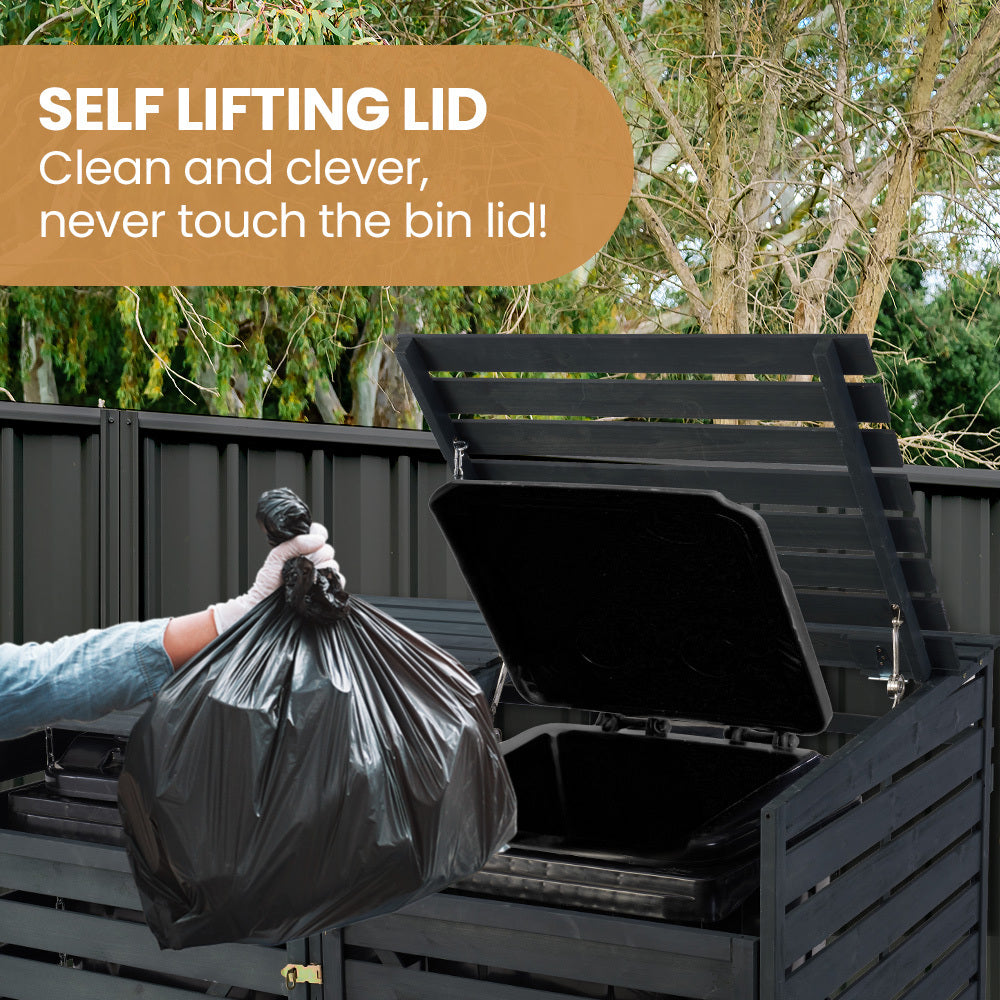 Forrest Double Wood Wheelie Bin Enclosure, 2 Doors