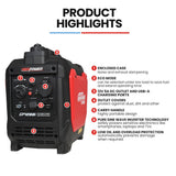 Hofn Inverter Generator, 1.0kW Continuous, Ultra Portable