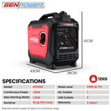 Hofn Inverter Generator, 1.0kW Continuous, Ultra Portable