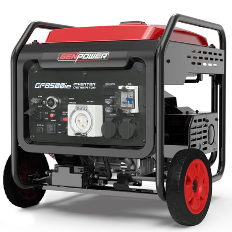 Portable Open Frame Inverter Generator, 8.5kW Peak 7.2kW Push Button Start 20L Tank