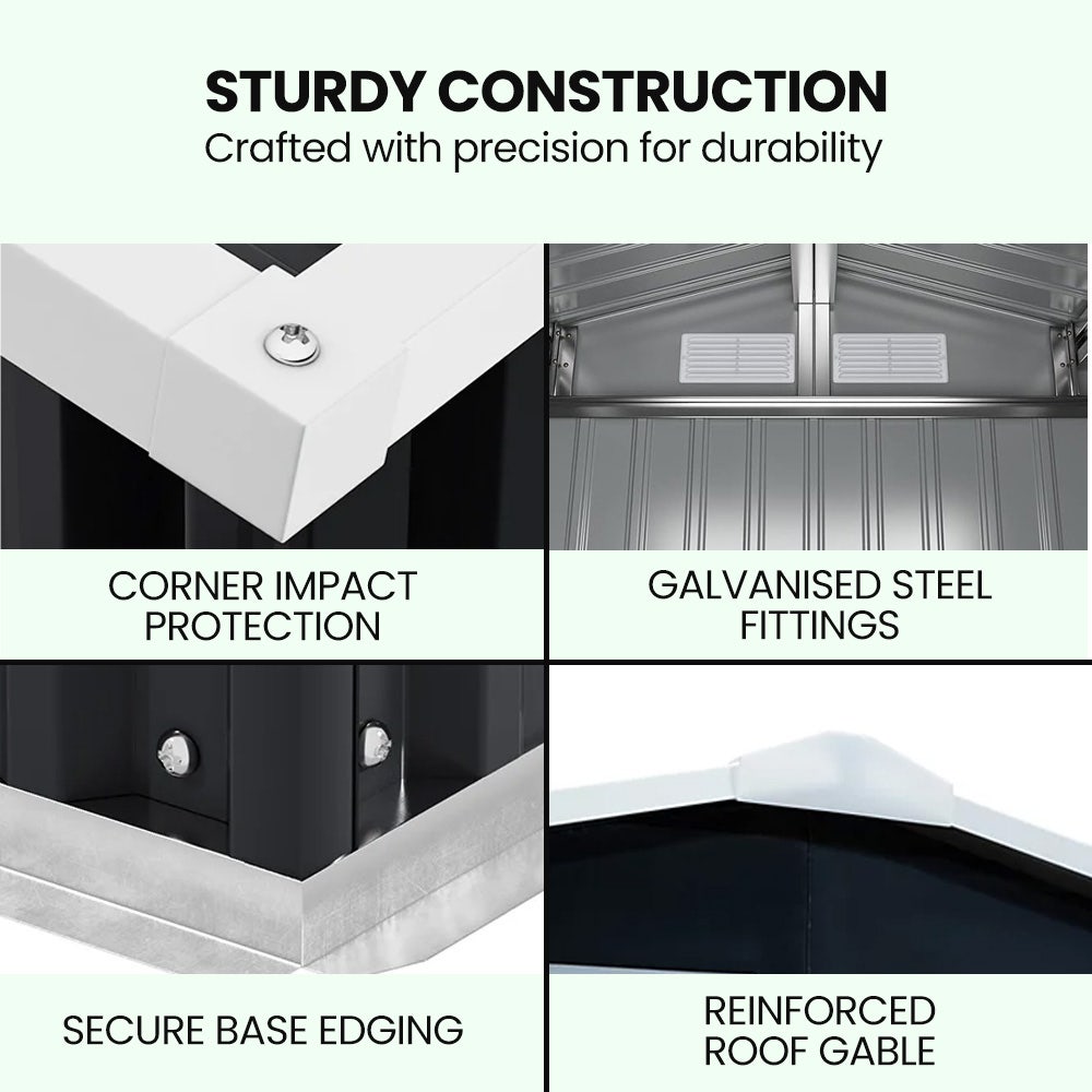Black steel garden shed floor frame base