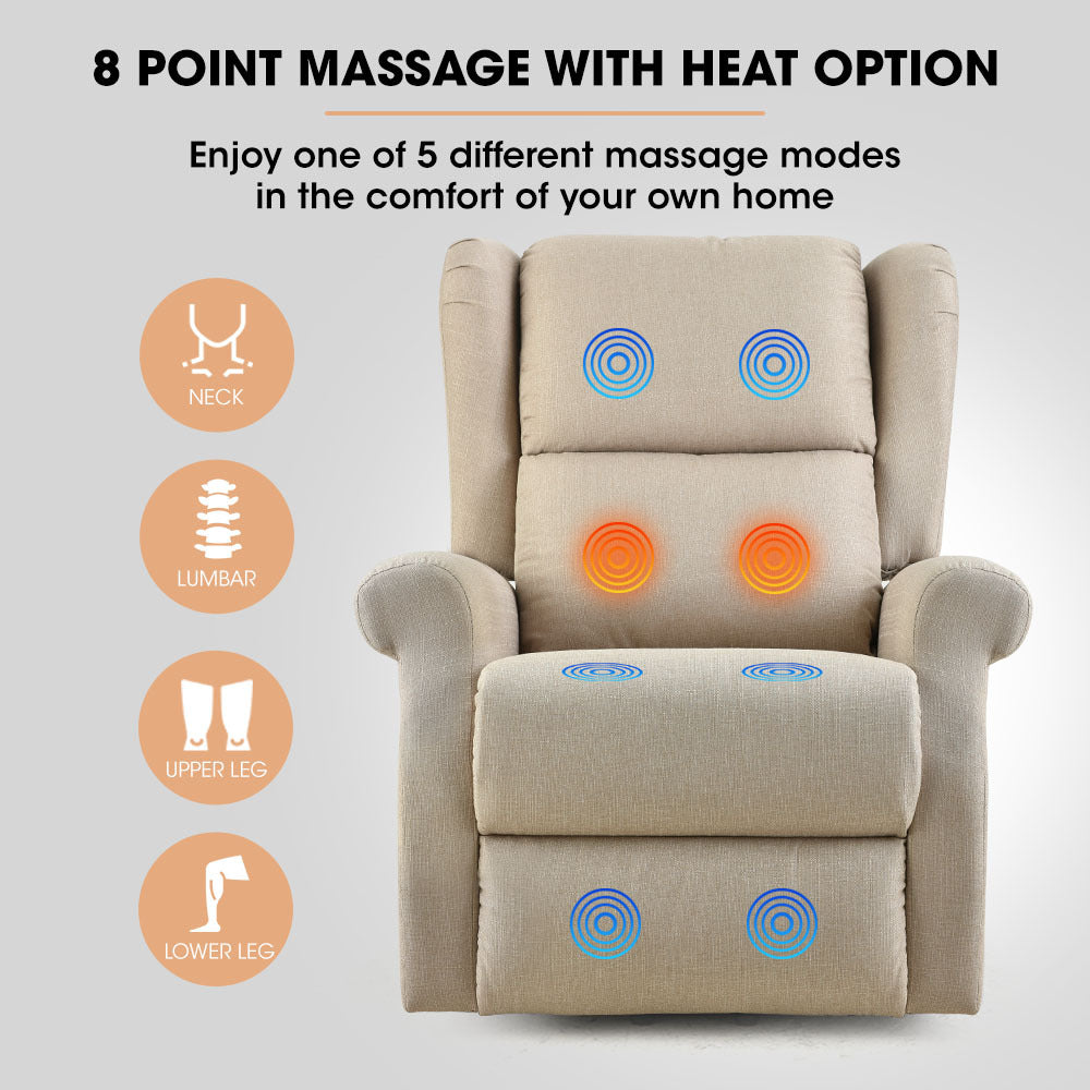 FORTIA Electric Recliner Lift Chair with Massage and Heat