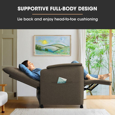 FORTIA Electric Recliner Armchair in Beige with Memory Settings and Dual Side Pockets