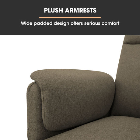 FORTIA Electric Recliner Armchair in Beige with Memory Settings and Dual Side Pockets