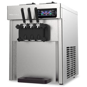 Benchtop soft serve ice cream machine with twin 5.5 L hoppers