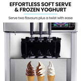 LED control panel on the benchtop soft serve ice cream machine