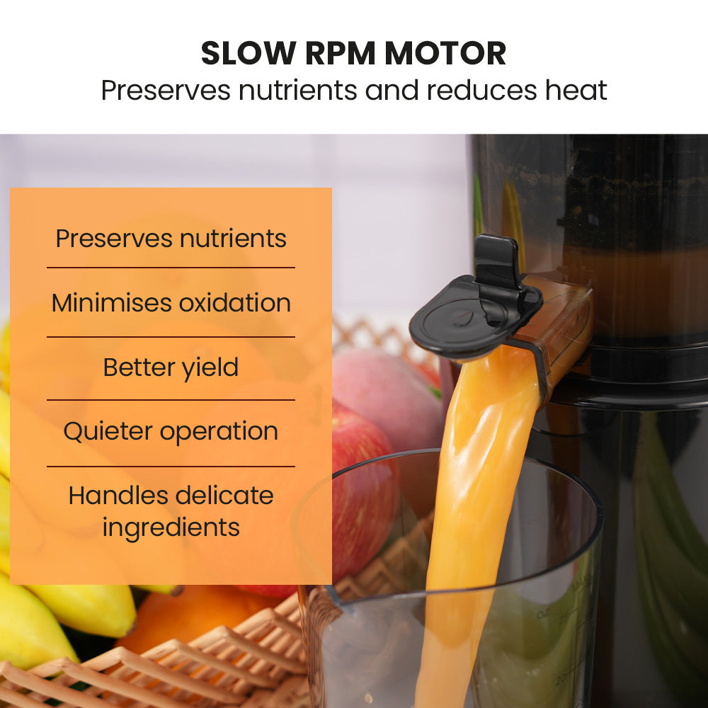 Control switch with forward and reverse settings on the slow juicer