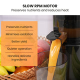 Control switch with forward and reverse settings on the slow juicer
