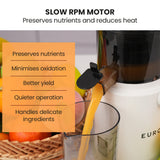 Control switch with forward and reverse settings on the slow juicer