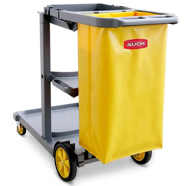 Janitor Cleaning Trolley Cart 3 Shelf 60L Grey