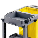 Janitor Cleaning Trolley Cart 3 Shelf 60L Grey