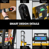 Electric stair climbing hand truck 159kg foldable in yellow