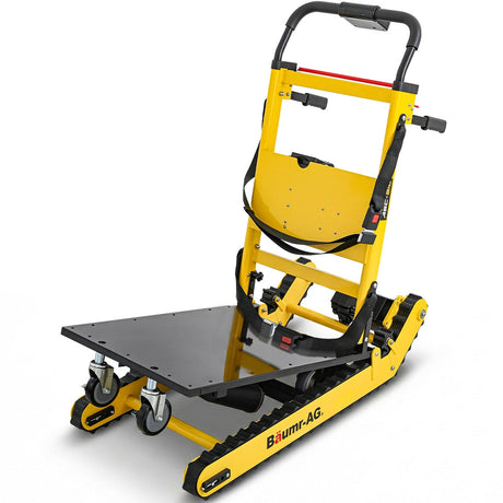 Electric stair climbing hand truck 210kg with adjustable tilt in yellow