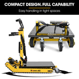 Electric stair climbing hand truck 210kg with adjustable tilt in yellow