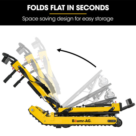 Electric stair climbing hand truck 210kg with adjustable tilt in yellow
