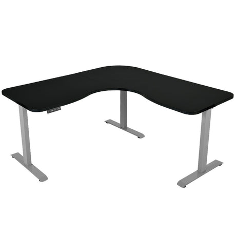 FORTIA 3-Motor Electric Sit-Stand Corner Desk 120kg Load Walnut White or Black — Allure Home Collections