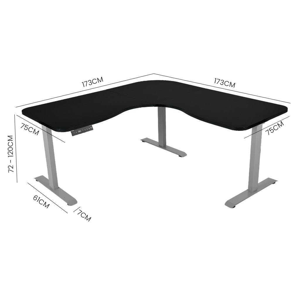 FORTIA 3-Motor Electric Sit-Stand Corner Desk 120kg Load Walnut White or Black — Allure Home Collections