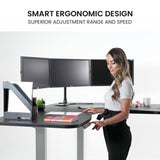 FORTIA 3-Motor Electric Sit-Stand Corner Desk 120kg Load Walnut White or Black — Allure Home Collections